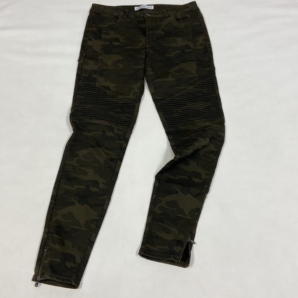 Zara basic Z1975 Camo denim skinny jeans stretchy textured patchwork size 6 - Picture 6 of 14